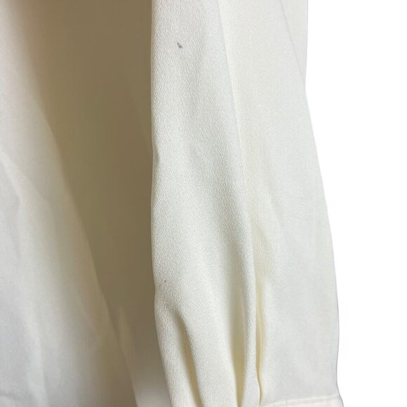 Vintage Koret Size 18 Pleated Long Sleeve Floral Embroidery Blouse Cream Purple - Picture 4 of 6